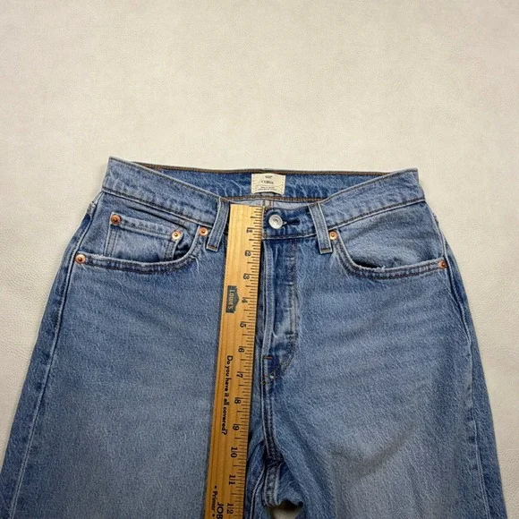 Levis 501 Curve Jeans Womens W28 L32 Medium Wash Blue High Rise Straight Leg - Picture 7 of 11